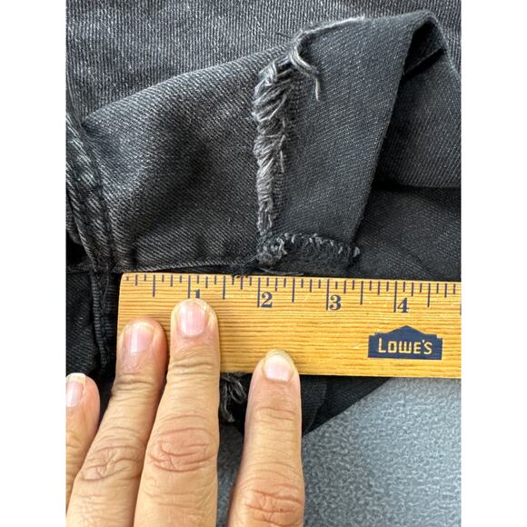 Kancan Jean Shorts Womens XL Black Hi Rise Distressed Cuffed Hem Shortie - Picture 6 of 9